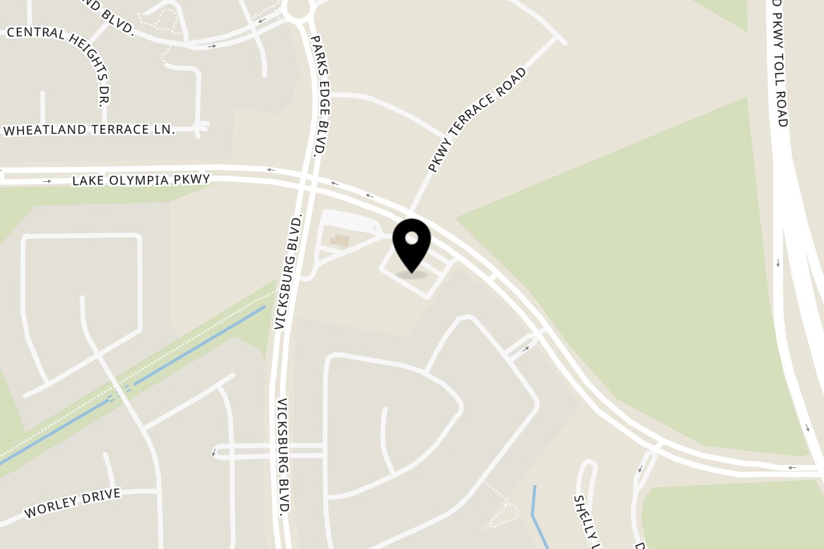 Map showing the location of Crêpelicious on 1021 Lake Olympia Pkwy Ste 150 in Missouri City